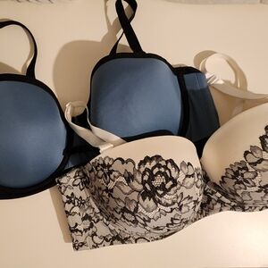 Torrid Black and White Lace Bra Set